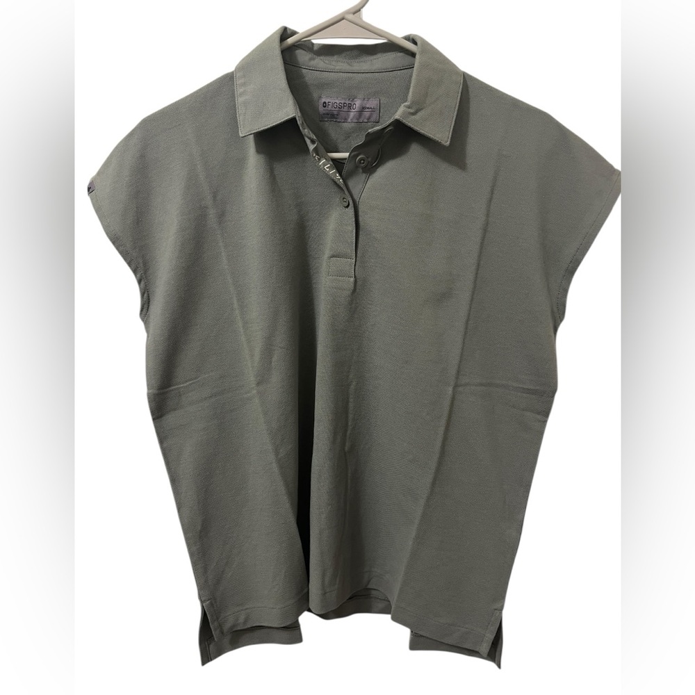 NWT Figspro XS Ella Scrub Polo Olive Green Color